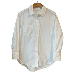 Tribal Jeans White Oversized Button Up Blouse Petite Small